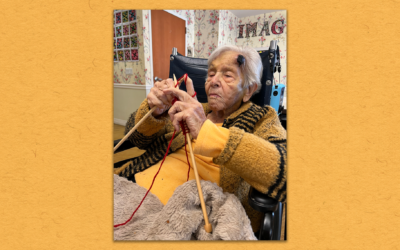 Rose Girone celebrating her 110th birthday on January 13, 2022. (Courtesy/ via JTA)