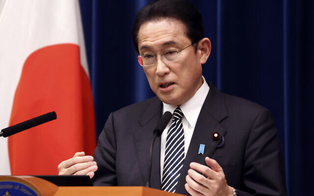 Japanese Prime Minister Fumio Kishida speaks during a press conference at the prime minister's official residence in Tokyo Dec. 21, 2021. ((Yoshikazu Tsuno/Pool Photo via AP)