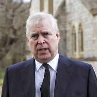 Britain's Prince Andrew speaks. during a television interview at the Royal Chapel of All Saints at Royal Lodge, Windsor, England, on April 11, 2021. (Steve Parsons/Pool Photo via AP)