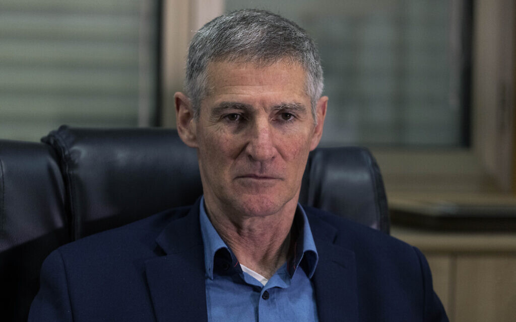 Then deputy economy and industry minister Yair Golan, poses during an interview with The Associated Press in his office at the Knesset, in Jerusalem, on January 17, 2022. (Tsafrir Abayov/AP)