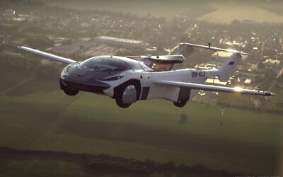 Screen capture from video of the AirCar in fligth