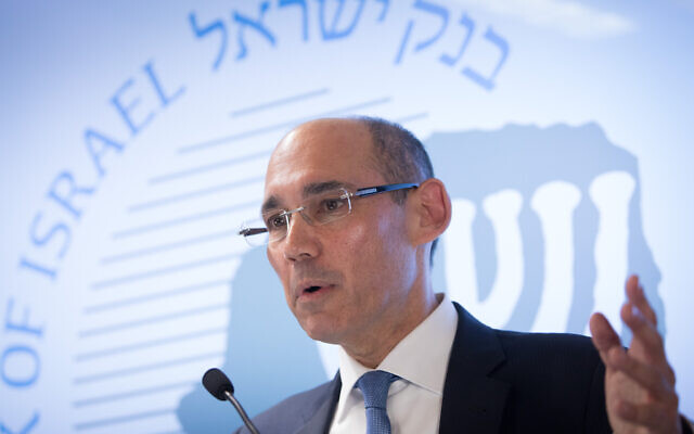 Bank of Israel Governor Amir Yaron speaks during a press conference at the Bank of Israel in Jerusalem on January 7, 2019. (Noam Revkin Fenton/Flash90)