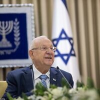 Then-president Reuven Rivlin at the President's Residence in Jerusalem on April 5, 2021. (Yonatan Sindel/Flash90)