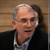 Yamina MK Nir Orbach attends a Knesset committee meeting on September 25, 2021. (Yonatan Sindel/ Flash90)