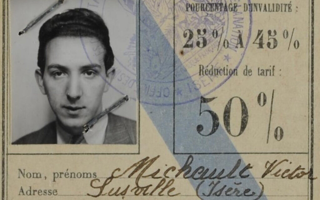 Forged papers in the name of Victor Michault (Yad Vashem)