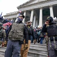 Members of the Oath Keepers at the US Capitol, on January 6, 2021. (AP Photo/Manuel Balce Ceneta)