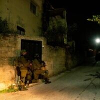 IDF soldiers operating in the West Bank Palestinian town of Silat al-Harithiya, on December 20, 2021. (Israel Defense Forces)