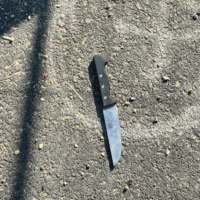The knife used in an alleged stabbing attempt in the central West Bank's Gush Etzion Junction on January 17, 2022. (Israel Defense Forces)