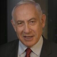 Former prime minister Benjamin Netanyahu issues a video statement on the corruption cases against him, January 24, 2022. (Twitter screenshot)