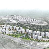 Architects' image of the planned 'Lower Aqueduct' neighborhood in southern Jerusalem (Ari Cohen Architects)