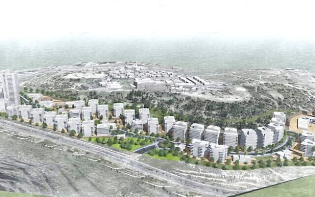 Architects' image of the planned 'Lower Aqueduct' neighborhood in southern Jerusalem (Ari Cohen Architects)