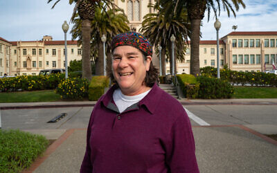 Rabbi Camille Angel at University of San Francisco Lone Mountain Campus. (Lea Loeb/JTA)