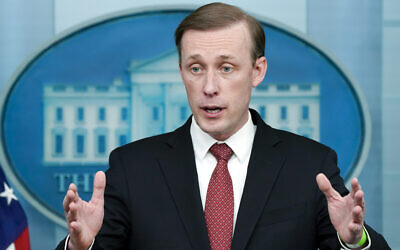 White House national security adviser Jake Sullivan gives an update about Ukraine during a press briefing at the White House, on February 11, 2022, in Washington, DC. (AP Photo/Manuel Balce Ceneta)