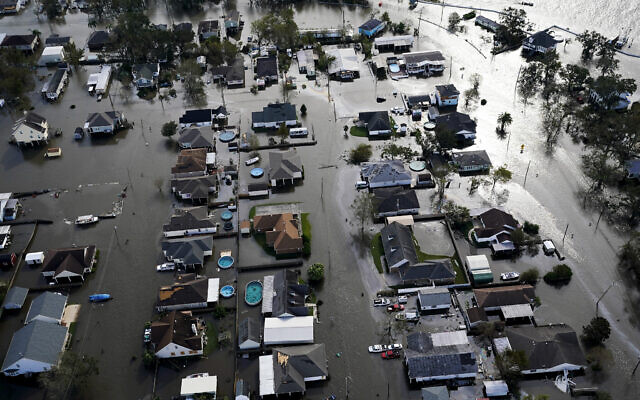 Homes are flooded in the aftermath of Hurricane Ida, in Jean Lafitte, La., Aug. 30, 2021. (David J. Phillip/AP)