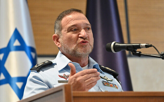 Israel Police Commissioner Kobi Shabtai speaks during a ceremony in Nazareth on November 9, 2021. (Michael Giladi/Flash90)