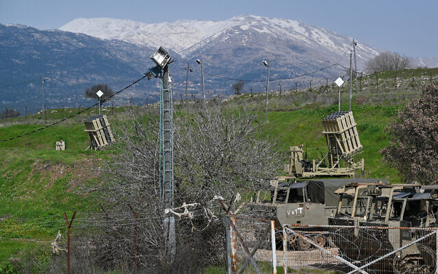 Illustrative: An Iron Dome air defense system is seen near the Israeli border with Lebanon, on February 18, 2022. (Michael Giladi/Flash90)