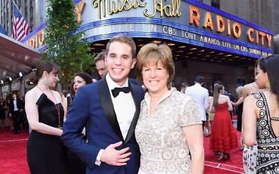 Julie Platt, with her actor son Ben Platt, attends the 2017 Tony Awards at Radio City Music Hall in New York City. (Jenny Anderson/Getty Images for Tony Awards Productions via JTA)