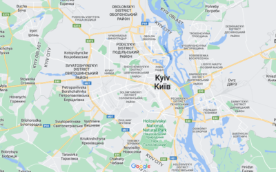 Screen capture of Google Maps showing the Ukrainian capital Kyiv, February 28, 2022. (Google Maps)