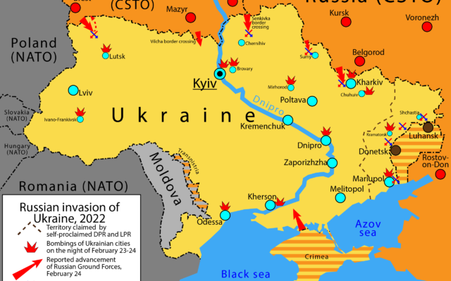 War in Ukraine, developments February 22-23, 2022 (Creative Commons)