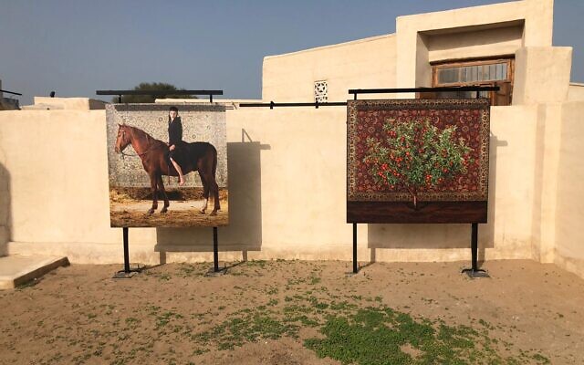 Artworks from Rakfaf, the UAE arts festival that opened February 4, 2022, featuring Israeli artworks for the first time (Courtesy Sharon Toval)
