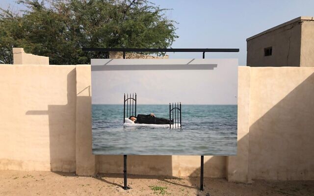 Artworks from Rakfaf, the UAE arts festival that opened February 4, 2022, featuring Israeli artworks for the first time (Courtesy Sharon Toval)