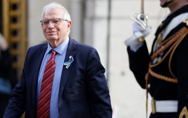 High Representative of the European Union for Foreign Affairs and Security Policy Josep Borrell arrives at the Palace of Versailles, near Paris, on March 11, 2022, for the EU leaders summit to discuss the fallout of Russia's invasion in Ukraine. (Ludovic MARIN / AFP)