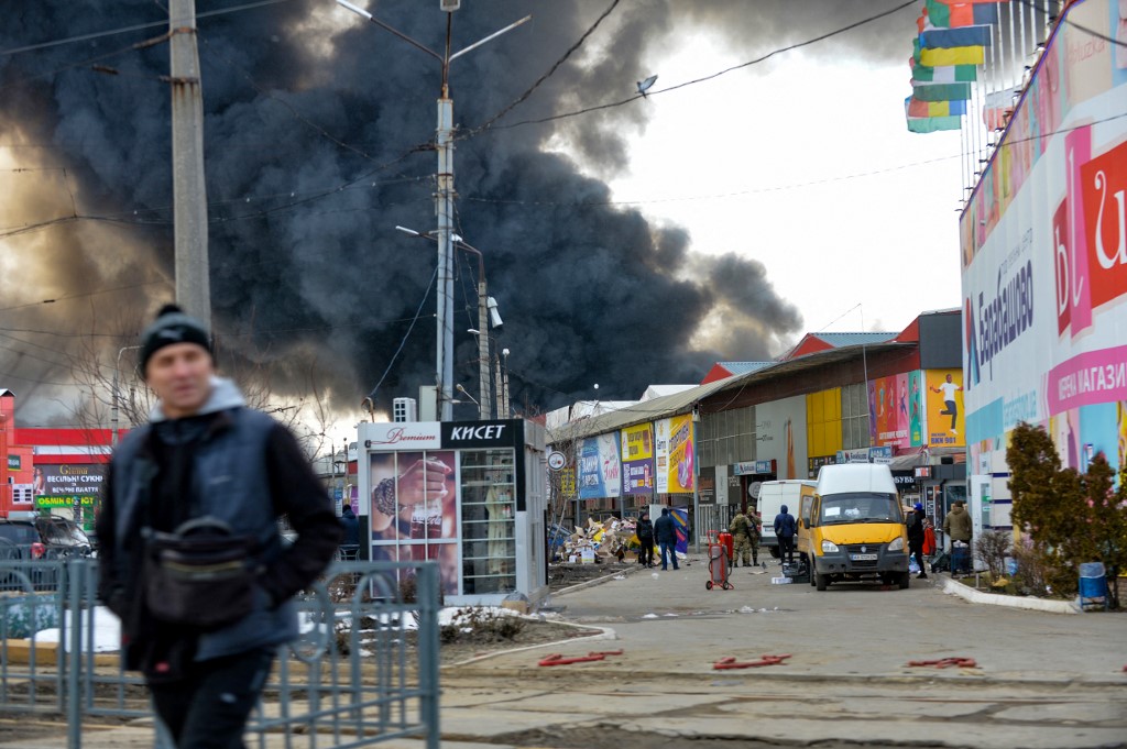 One Of East Europe s Largest Markets On Fire After Alleged Russian Shelling The Times Of Israel