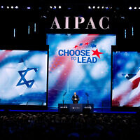 Then-US vice president Mike Pence speaks at the 2018 American Israel Public Affairs Committee (AIPAC) policy conference at Washington Convention Center, on March 5, 2018, in Washington, DC (AP Photo/Jose Luis Magana)