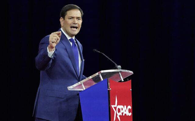 Republican Senator Marco Rubio of Florida speaks at the Conservative Political Action Conference (CPAC), February 25, 2022, in Orlando, Florida. (AP Photo/John Raoux)