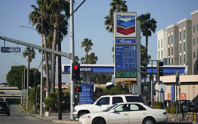 Gas prices are displayed at a gas station in Long Beach, California, March 9, 2022. (Ashley Landis/AP)