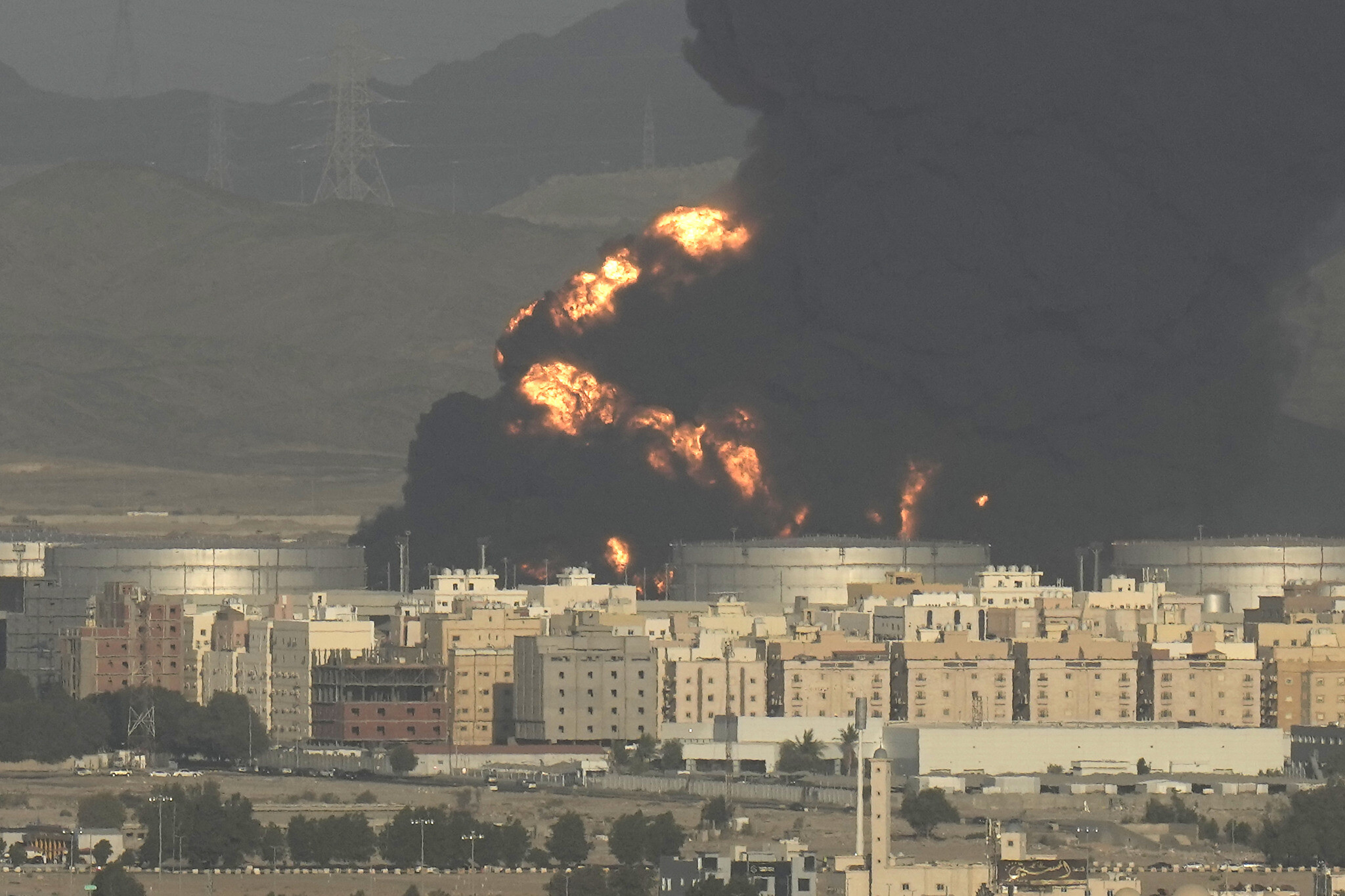 Saudi oil facility on fire in Jeddah