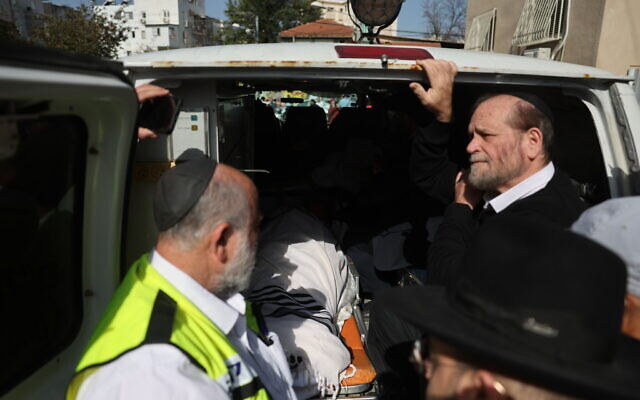 The funeral of Avishai Yehezkel  who was killed in a terror attack in Bnei Brak, March 30, 2022 (Yonatan Sindel/Flash90)