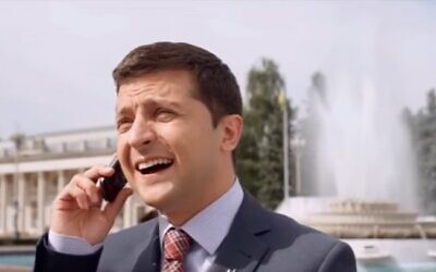 Screen capture from video of then-actor and comedian Volodymyr Zelensky in his TV comedy series 'Servant of the People.' (YouTube)