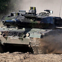 Illustrative: A Leopard 2 tank during a demonstration by the German military near Hannover, Germany, September 28, 2011. (AP Photo/Michael Sohn, file)