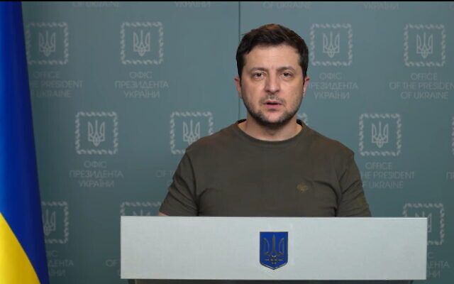 Ukraine's President Volodymyr Zelensky in a video address posted to Facebook, on March 3, 2022. (Screenshot)