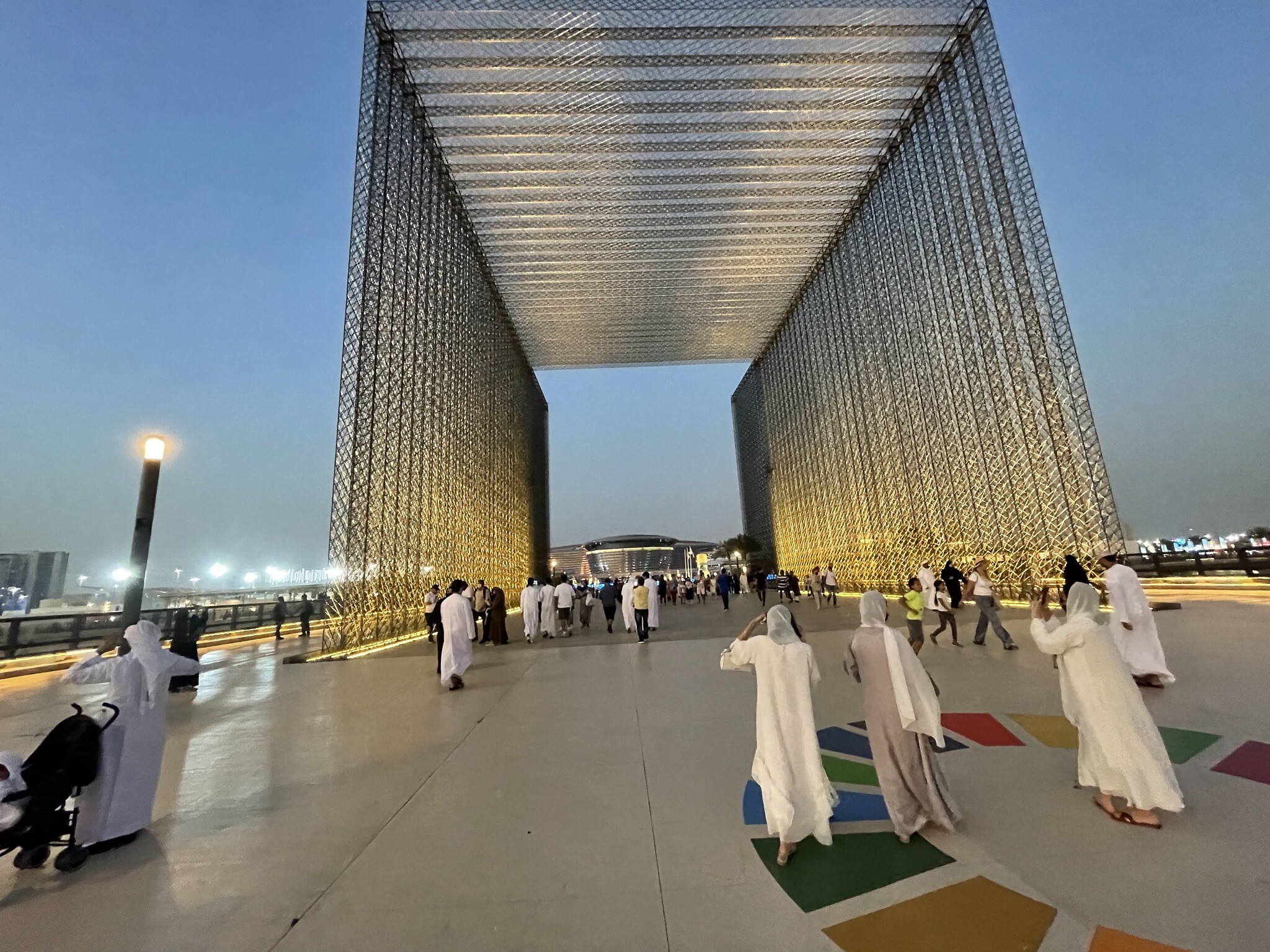 The dramatic entrance to the Dubai Expo