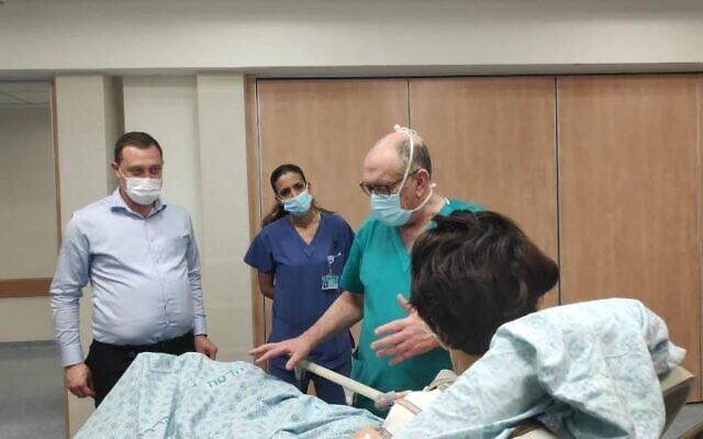 Irina Karaush arrives at Hadassah Medical Center for treatment, March 7, 2022. (Hadassah Medical Center spokesperson)