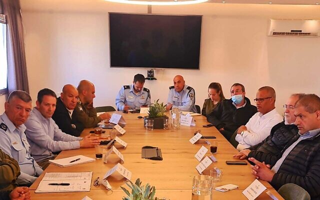 A meeting of the Ramat Negev Regional Council on March 23, 2022. (Courtesy)