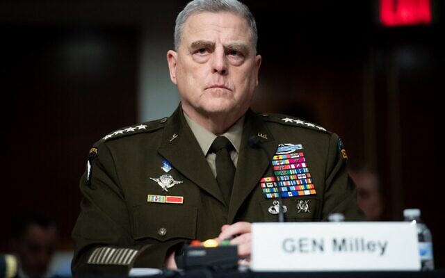 Chairman of the Joint Chiefs of Staff General Mark Milley testifies during a Senate Armed Services Committee hearing on Capitol Hill in Washington, DC, April 7, 2022. (SAUL LOEB / AFP)