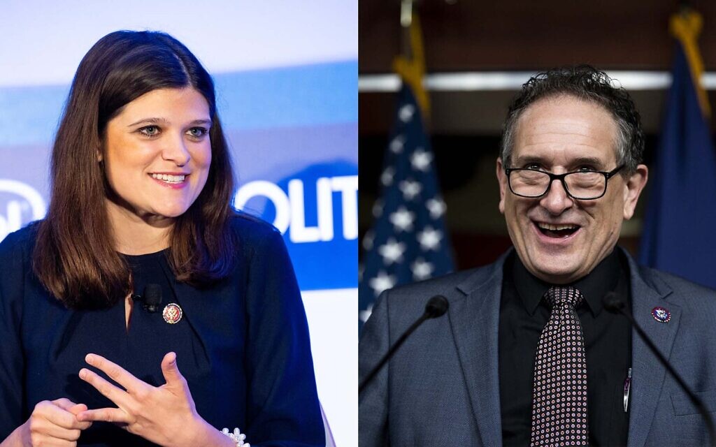 U.S. Representative Haley Stevens (L) and U.S. Representative Rep. Andy Levin (R). (Bill Clark/CQ-Roll Call, Inc via Getty Images/ via JTA)