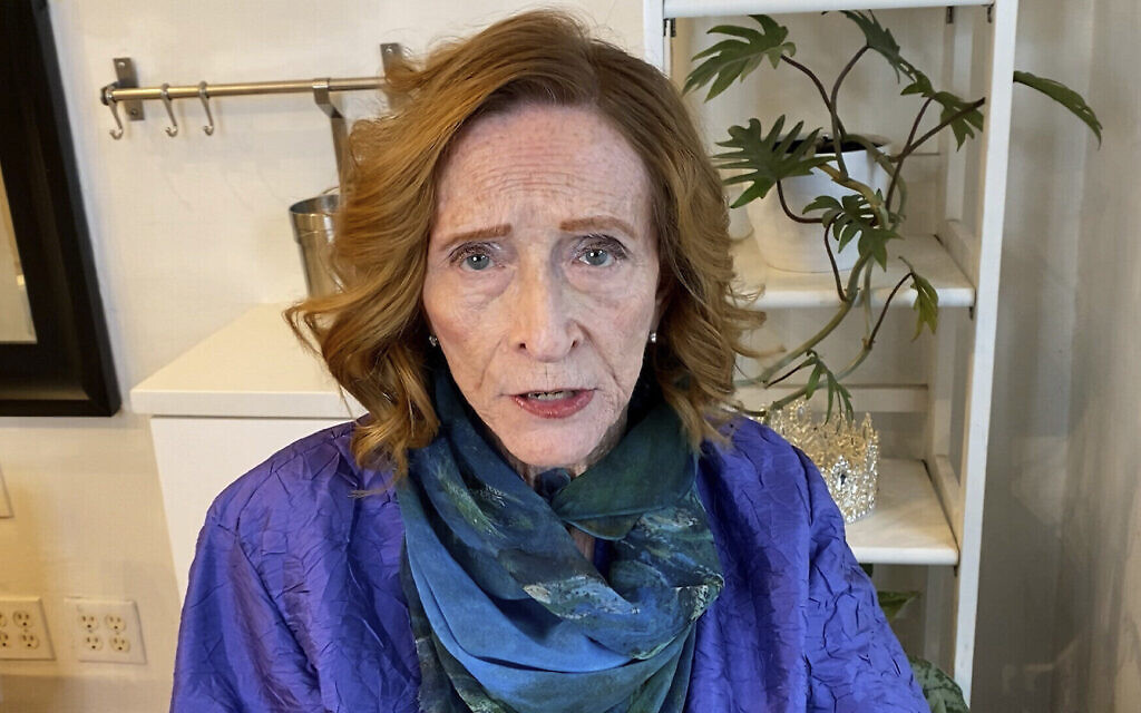 In a video marking Yom Hashoah, Ginger Lane, a Holocaust Survivor, asks people stand with them and remember the Nazi atrocities in order to avoid repeating them, April 2020.  (Greg Schneider/AP)