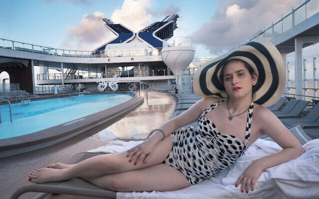 Abby Chava Stein, an American transgender activist, relaxes on the Resort Deck of Celebrity Apex. (Photographed by Annie Leibovitz for Celebrity Cruises' All Inclusive Photo Project/via JTA)