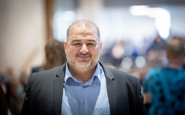 Ra'am leader Mansour Abbas at the Knesset in Jerusalem, on March 8, 2022. (Yonatan Sindel/Flash90)