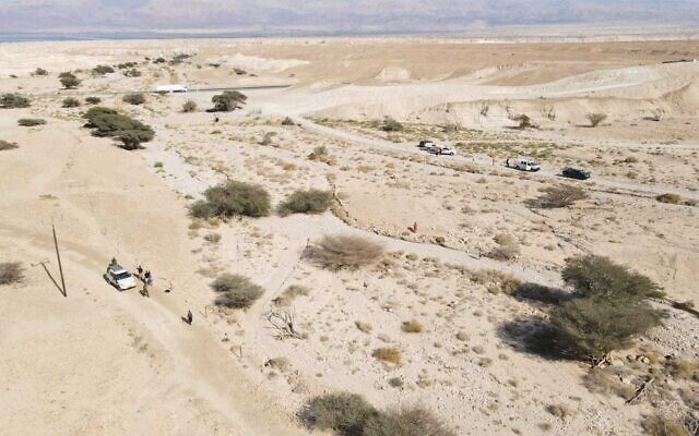 A minefield in southern Israel where two young girls accidentally entered on April 13, 2022. (Arava Rescue Services)