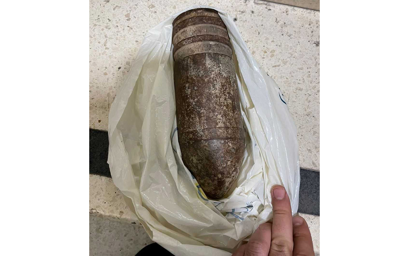 The family had brought the shell as a souvenir, authorities said. (Israel Airport Authority)