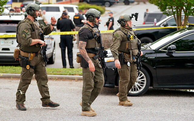 Outside the Columbiana Centre mall in Columbia, South Carolina, following a shooting, on April 16, 2022. (AP Photo/Sean Rayford)