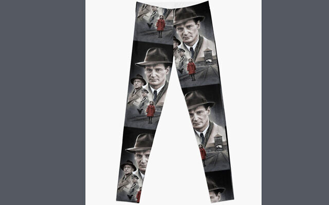 'Schindler's List' leggings for sale on the artisan site Redbubble. (Screenshot via JTA)