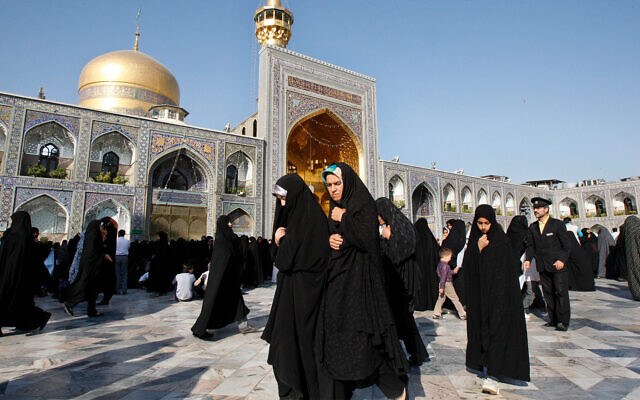 Muslim worshipers at the shrine of Imam Reza in the city of Mashhad, Iran, September 1, 2010. (AP Photo/Vahid Salemi)