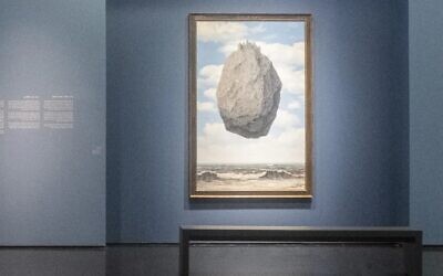 A view of 'Drifting With Magritte: Castles in the Air,' the Israel Museum's new exhibit offering an in-depth look at the iconic Surrealist work, through October 2022 (Courtesy Zohar Shemesh)