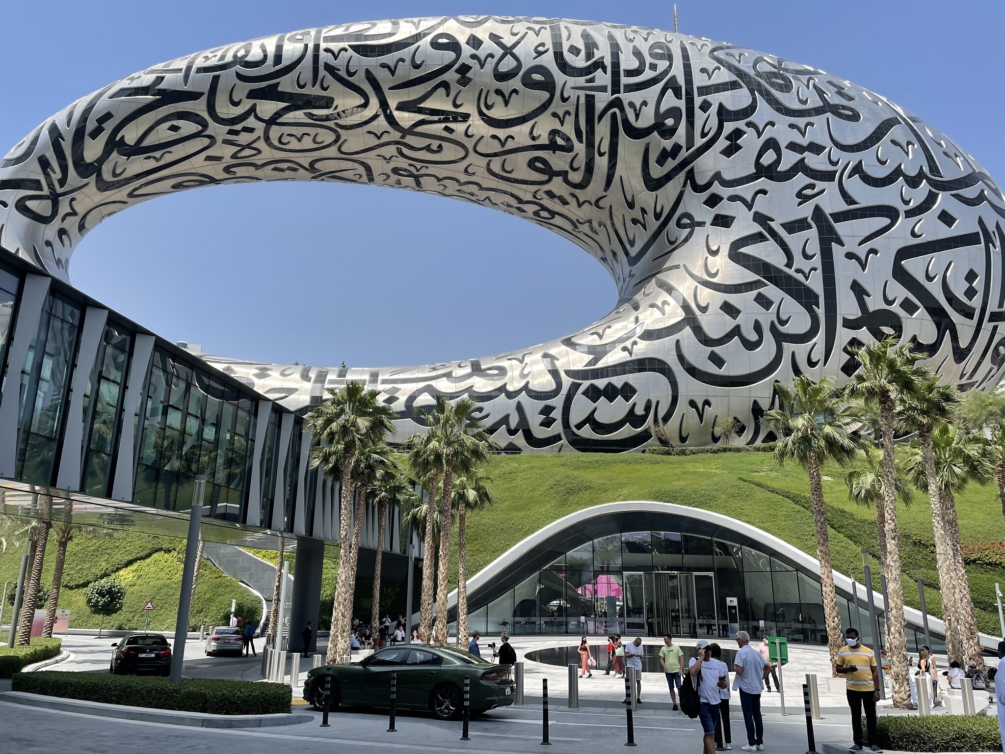 The iconic Museum of the Future in  Dubai, United Arab Emirates, April 1, 2022. (Sue Surkes/Times of Israel)